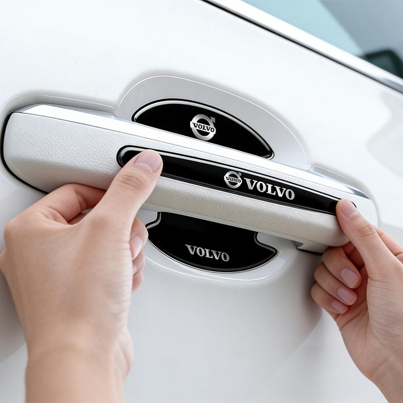 Car Metal Logo Door Bowl Handle Protector Film Stickers Accessories For Volvo V50 S60 XC60 S40 XC40 XC90 V60 S80 S90 V90 V70 V40