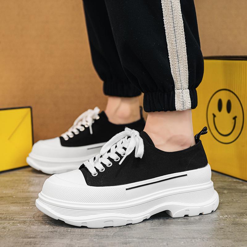 Мужские невидимые кроссовки, увеличивающие рост: 12 см высокие, 10 см повседневные парусиновые туфли на толстой подошве, модные туфли COS.