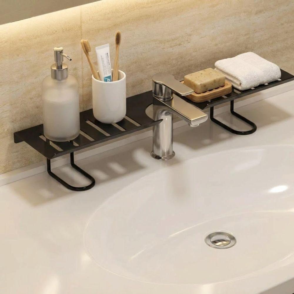 Water Drainage Faucet Storage Shelf Rustproof Cosmetic Storage Box Kitchen Sink Shelf Shower