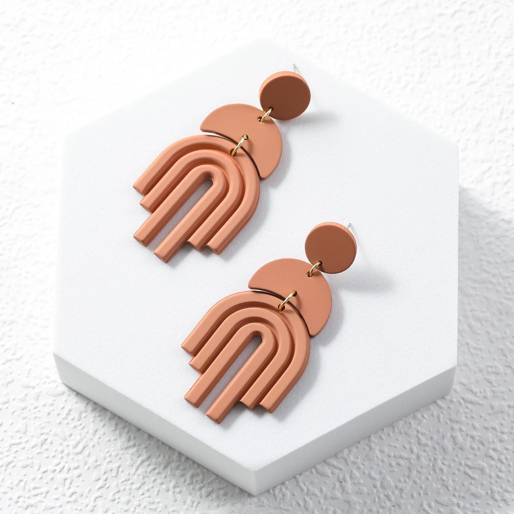 Акриловые Геометрические Стильные Подвесные Серьги Для Женщин Асимметричная Зимняя Мода