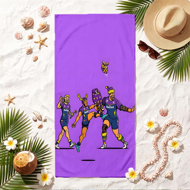 Melbourne Storm Soft Beach Towel Stylish Beach Pool Towel for Summer Seaside Vacation Travel