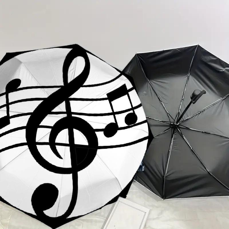 1PC music note Umbrella-8-Rib Reinforced, Automatic Open, Lightweight & Durable, Cute Fashion Accessory for Outdoor-P2700