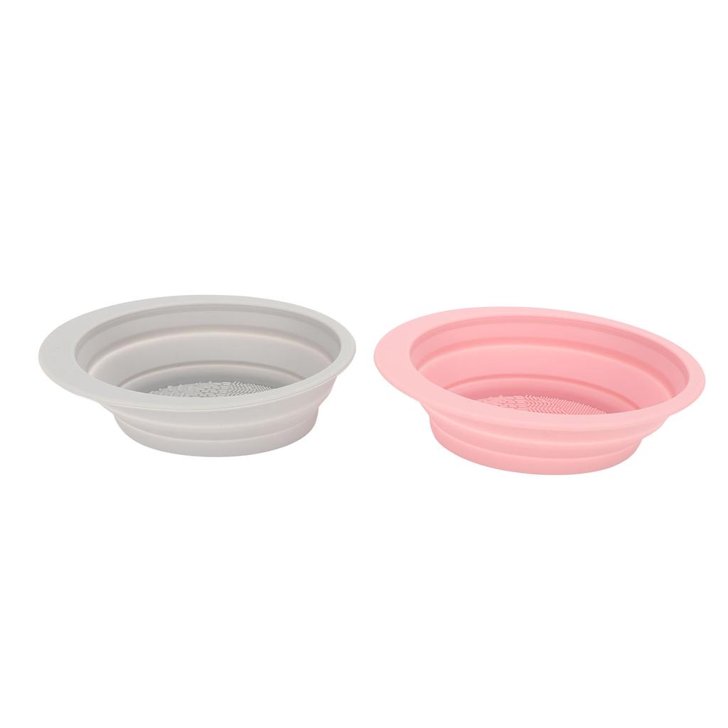 2 шт. Силиконовая чаша для очистки косметических кистей Складная чаша для очистки кистей для макияжа для кистей для макияжа, спонжей для макияжа