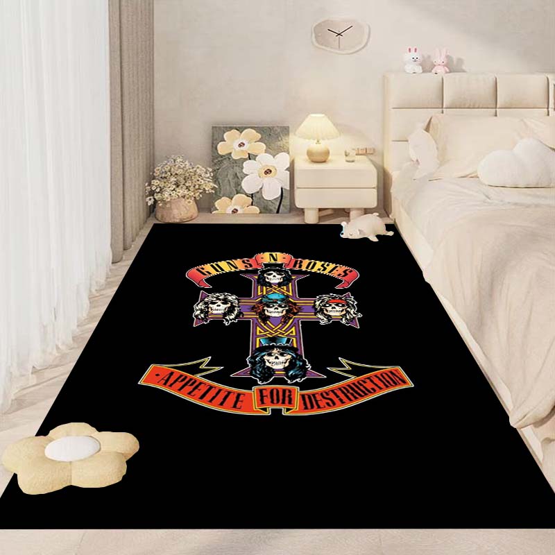 Крутая группа G-Guns N-N R-Roses Рок Комнатные коврики Противоскользящие Впитывающие воду Длинная полоса Подушка Коврик для спальни Бытовые ковры