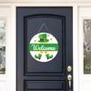 St. Patrick's Day Welcome Door Sign Irish Shamrock Top Hat Plaid Paper Door Hanging Sign Front Door Hanger Decoration Decorative Wall Plaque