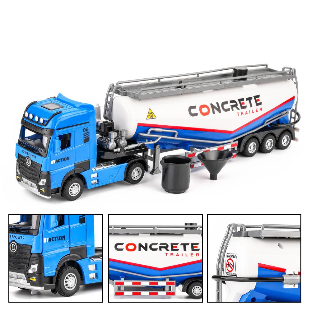 1/50 Грязевой насос Грузовик Литой игрушечный автомобиль Модель со звуком и светом Функция инерционного движения Модели транспортных средств Подарите мальчикам подарок на день рождения