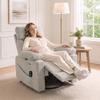 Electric Recliner with Swivel and Rocking Function, Massage & Heat, 3D Armrests, USB-C/USB Ports, Light Gray