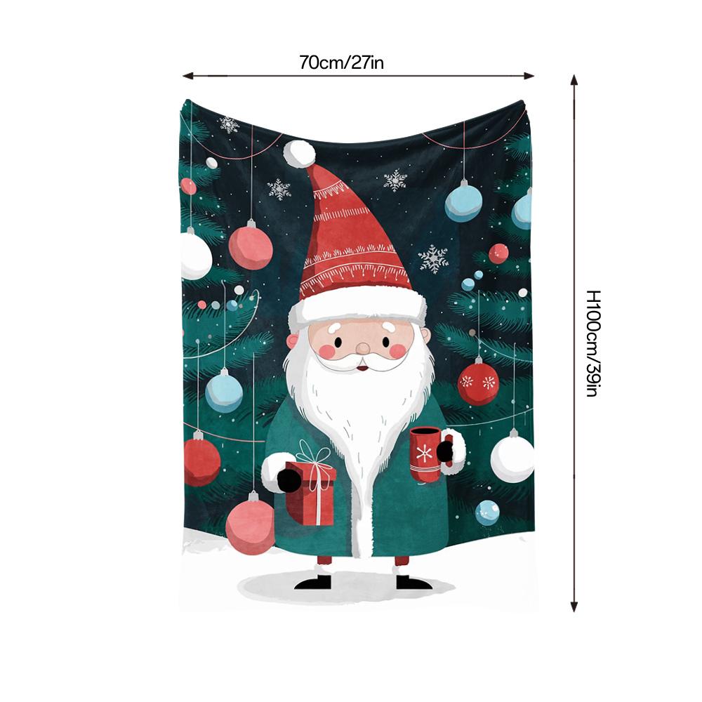 Tuniu Christmas Santa Claus Print Blanket Cozy Soft Warm Bed Sofa Throw Blanket Gift for Kids Adults