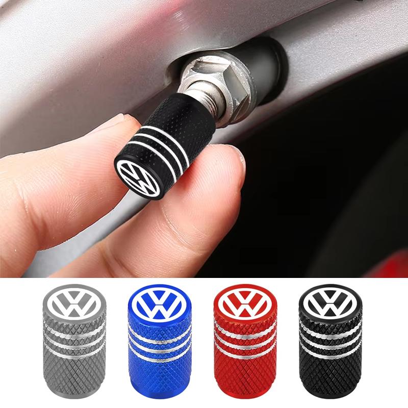 2026 Hot For Volkswagen 5Pcs Aluminum Car Wheel Valve Protection Cap Tyre Dust Cover VW Volkswagen Jetta Polo Touran Golf Passat ET1