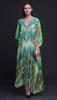 Phagun Branch & Colorful Parrot Bird Long Caftan Maxi Dress Beach Swimwear Cover Up Womens