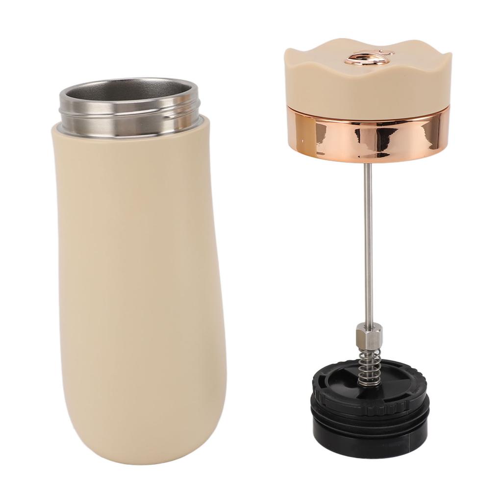 Кружка Френч-пресс из нержавеющей стали, изолированная, портативная, 320 мл, кофейная кружка в китайском стиле для улицы