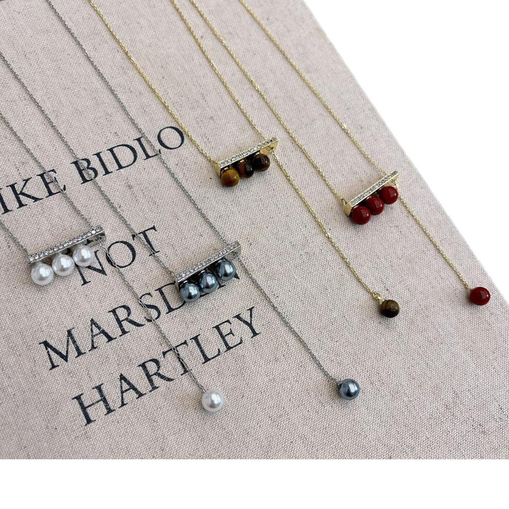 Ожерелье из циркониевого жемчуга с элегантной кисточкой - простая ретро-модная цепочка на ключицу