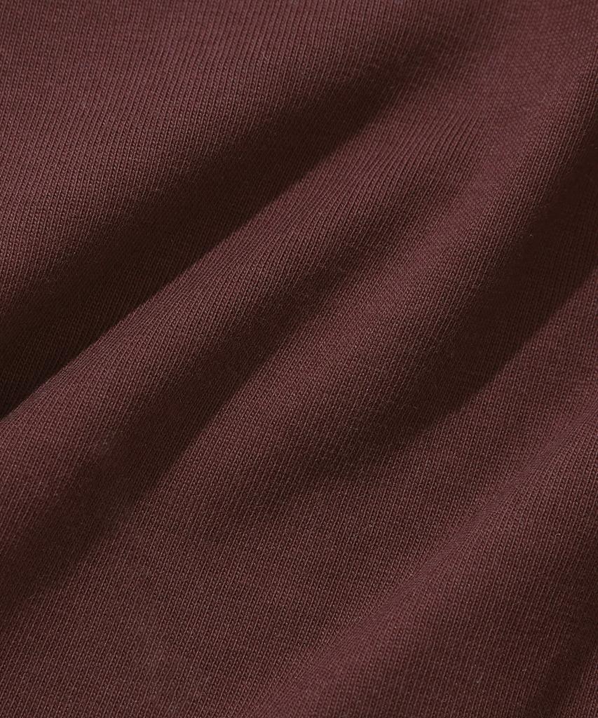 KIIMUIR [Crop] Contrast Roll-Up Crop Short Sleeve T-Shirt_Burgundy