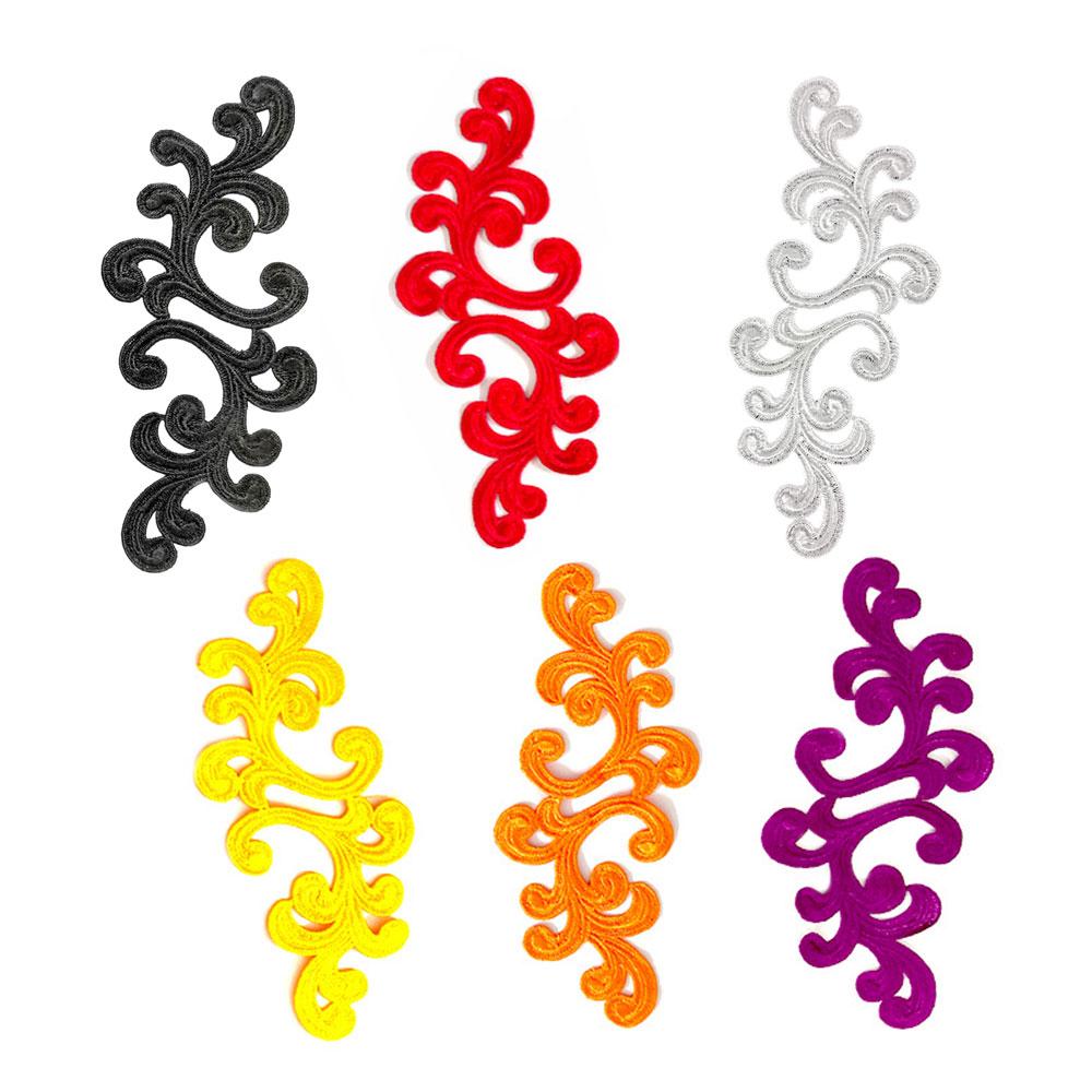 Multi-color Embroidery Lace Hollow Out Fabric Flower Patch Cloth Lace Applique Patch Iron-on Flower Piece DIY Lace Accessories