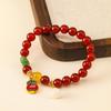 Браслет из красного агата и стекла в китайском стиле, привлекающий удачу - Женский роскошный летний нишевый дизайн