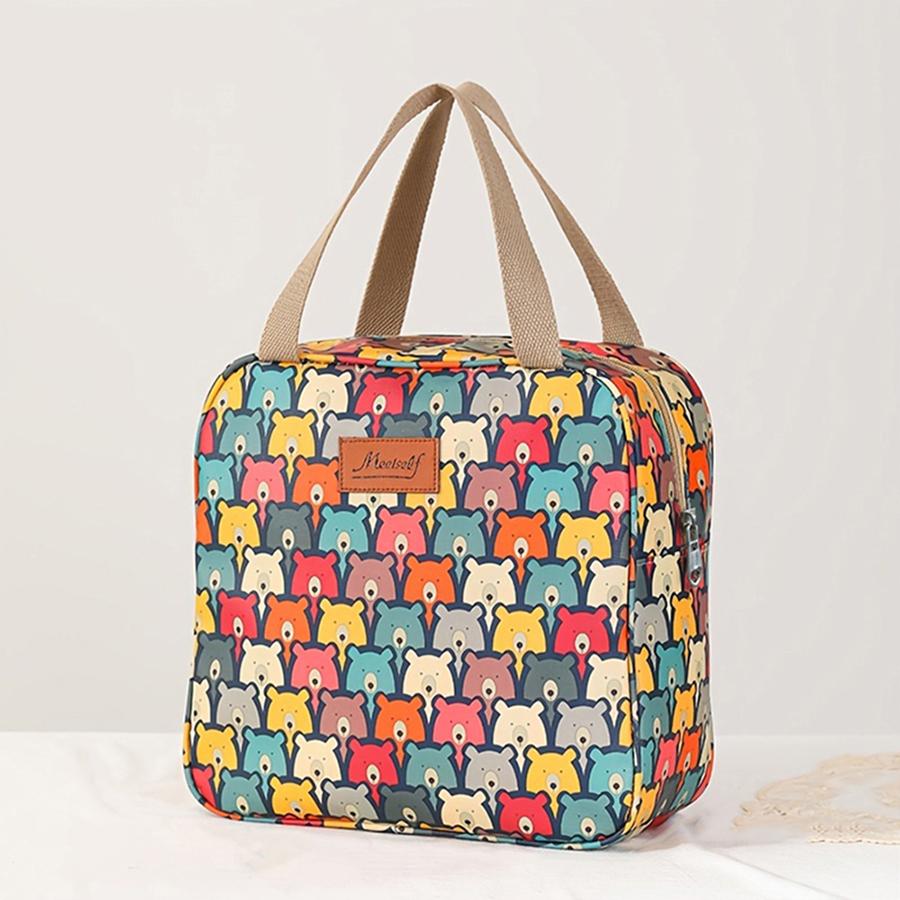 Модная большая вместимость алюминиевая фольга утолщенная ручная сумка для ланча ежедневная переноска сохранение тепла фиксация свежести ланч-бокс сумка для ланча