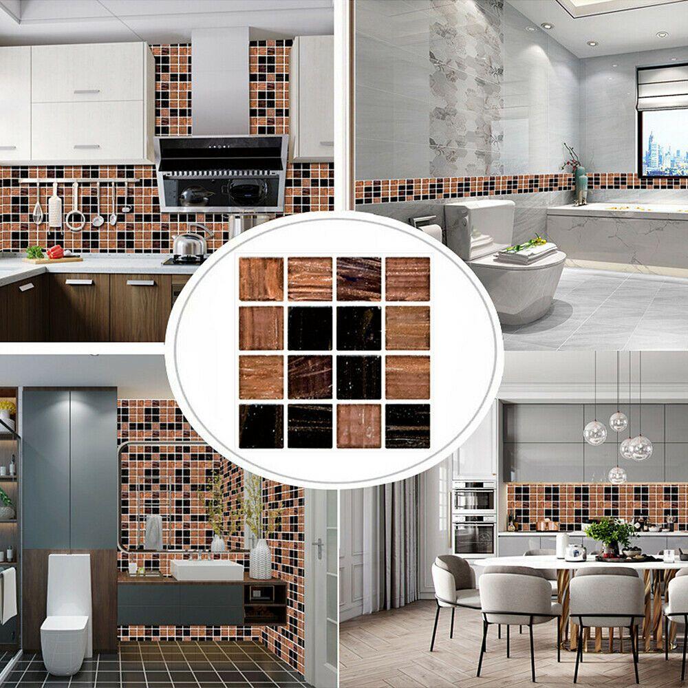 Kitchen Fashion Mosaic Self-adhesive Removable Tile Stickers Wallpaper Wall Stickers DIY Home Decor