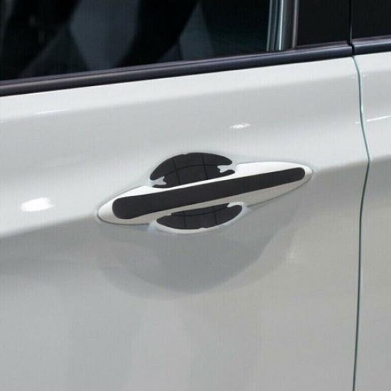 8pcs Black Car Door Handle Bowl Cover Protector Anti Scratch Sticker Accessories
