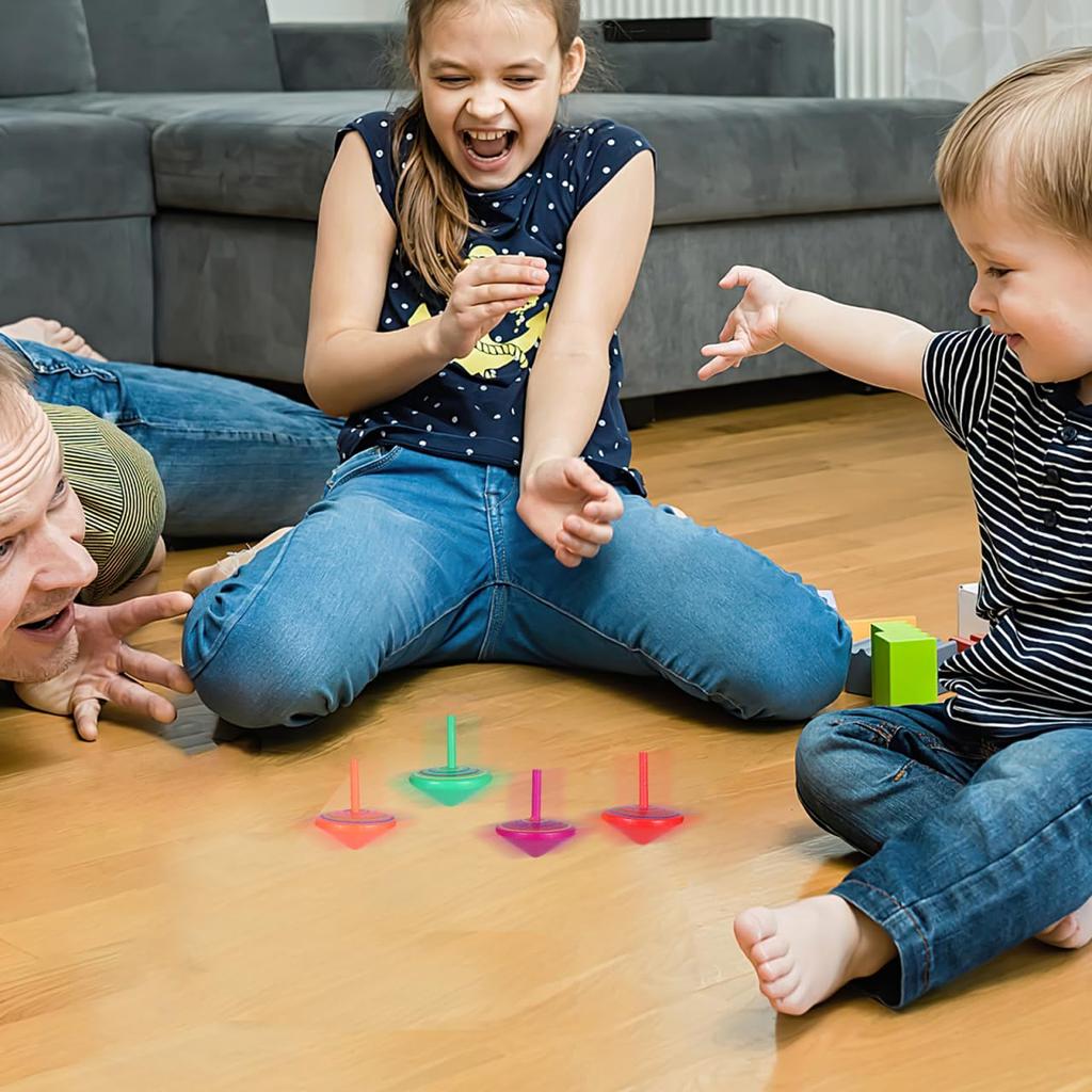 LIOOBO Деревянные волчки с ручным приводом, набор из 12 штук, забавные развивающие игрушки для детей, (Случайные цвета)