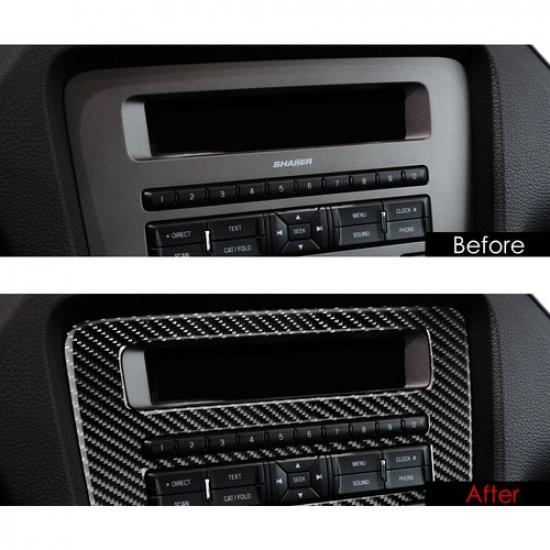 Central Control Dash Panel Frame Decor Trim Cover for Ford Mustang 09-13 Carbon