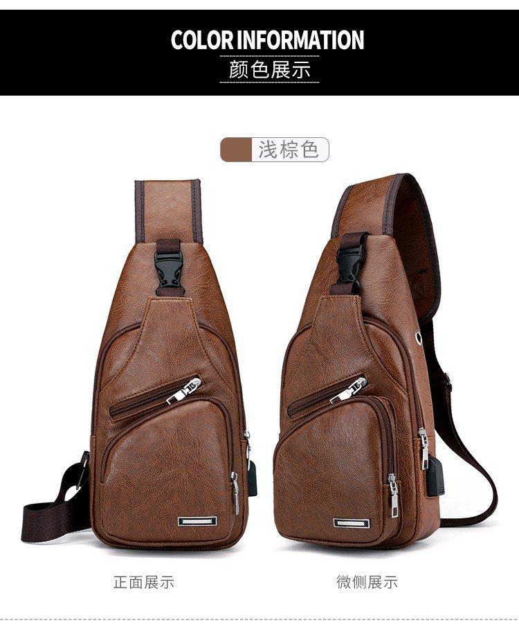 Винтажные мужские модные наплечные сумки через плечо, кожаные сумки-мессенджеры для путешествий, кошелек AVE с USB-зарядкой