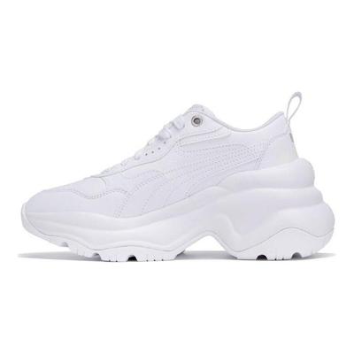 Cilia Wedge Кожаные Спортивные Низкие Кроссовки для Повседневной Носки Женские кроссовки Белые 393915-02