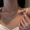 Silver Chain Necklace Silver Plated Women Clavicle Choker Thin Necklace Jewelry for Daily Wear