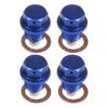 EDHUUJSI Best Engine Protection Magnetic Drain Plug Easy Install High Performance Engine Drain Nut Bolt, Blue, M 16*1.5, 4pcs