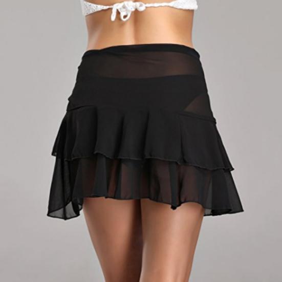 Женская однотонная повязка Пляжная накидка-бикини Юбка для плавания с оборками Заворачивающийся саронг