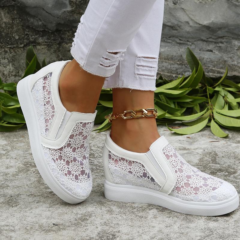 Женские кроссовки с сеткой на плоской платформе, женские мокасины 2024 года, новые дышащие повседневные кроссовки для женщин и женщин, увеличивающие рост кроссовки