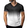 Мужская модная футболка с коротким рукавом и V-образным вырезом