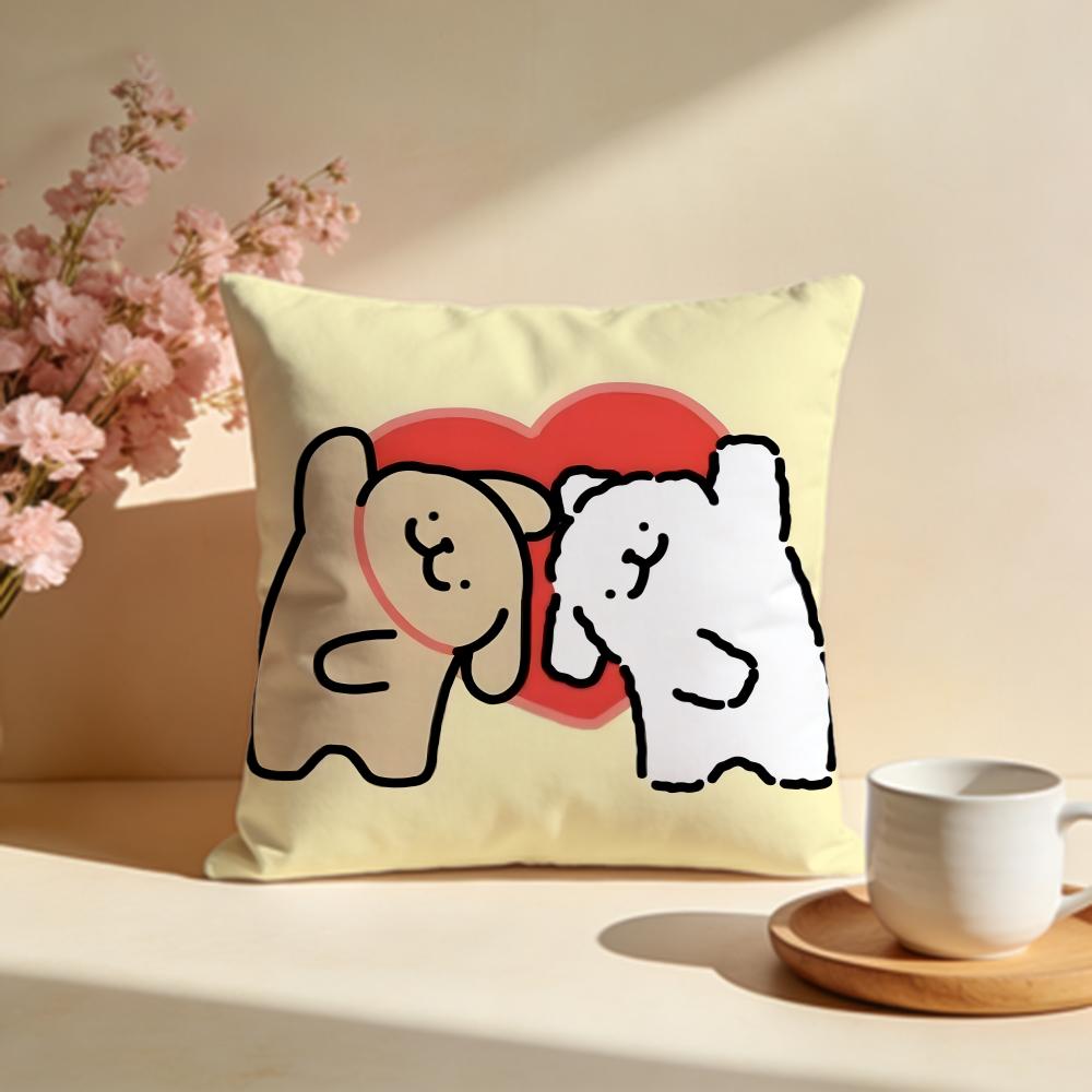 Hot LLine Puppier Cushion Cover Stylish Washable Pillow Cover Ideal for Couch Bedroom Car Decoration