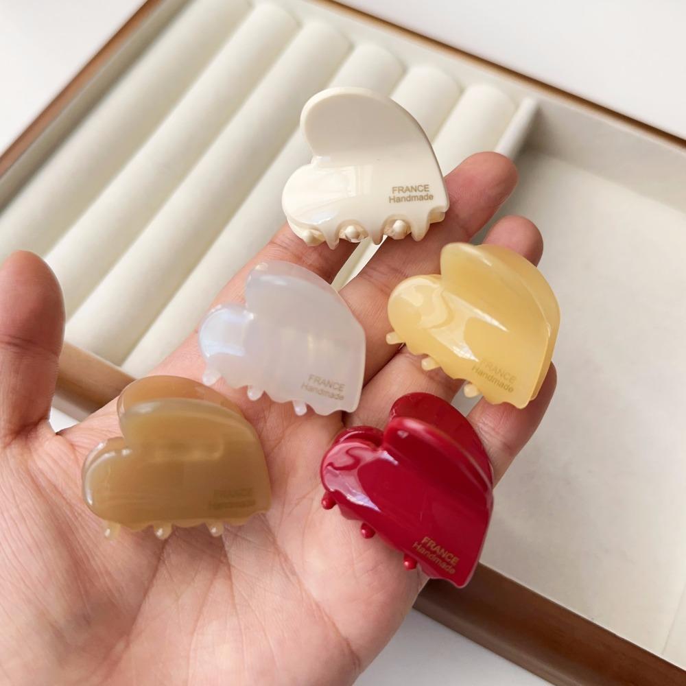 Side Clip Love Heart Hair Claw Y2K Hair Grab Clip Temperament Acetate Hair Clips Party