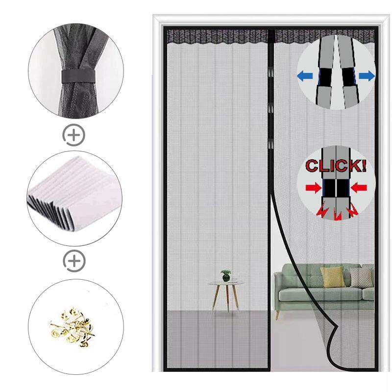 Магнитная дверная сетка Антимоскитная сетка Занавеска Сетка Насекомая Мошка Сетка Автоматически закрывающаяся Дверная сетка Магнитная москитная сетка