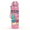 1PC Girl Loves Drinks Text Print 750ml Color Plastic Sports Water Bottle Leakproof Flip Straw Lid Suitable for Sports Office Home Use