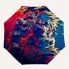 1pc Rogue Warrior Automatic Umbrella Design, Cute Cartoon Pattern, Portable Outdoor Umbrella, Perfect Y067