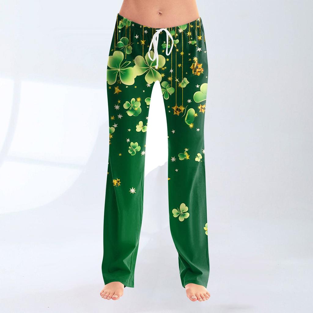 Women's Fashion Loose Casual St. Patrick's Day Printed Casual Pants