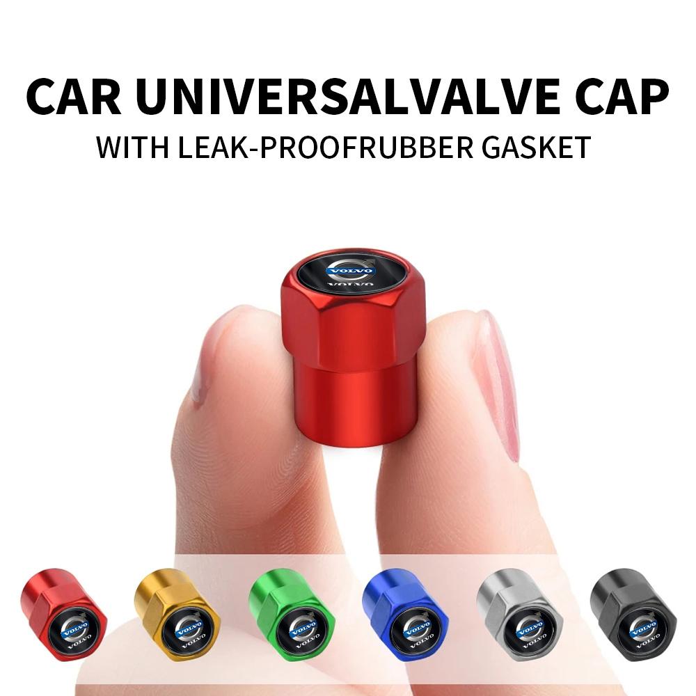 For Volvo 4pcs Car Badges Wheel Tire Valve Stem Caps Covers Auto Accessories For Volvo XC90 XC60 C30 S60 C70 XC40 V40 XC70 V70 V