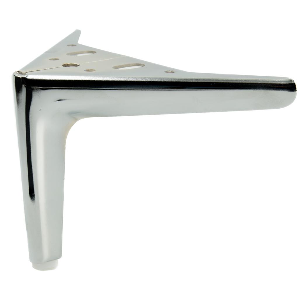 4x Elegant Anchor furniture leg, silver chrome, height 12 cm