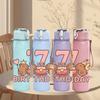 1PC Number Seven Birthday Dragon Baby 750ml Color Plastic Sports Water Bottle Leakproof Flip Straw Lid Suitable for Sports Office Home Use