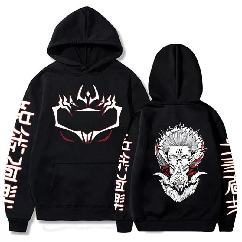 Jujutsu Kaisen Anime Hooded Gojo Satoru Printed Men Hoodies Comfortable Unisex Oversized Sweatshirt Harajuku Streetwear