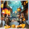 Bedroom Living Room Decor Mystic Pumpkin Haunted House Witch Aesthetics Wall Hanging Wall Decor Home Decor Halloween Tapestry