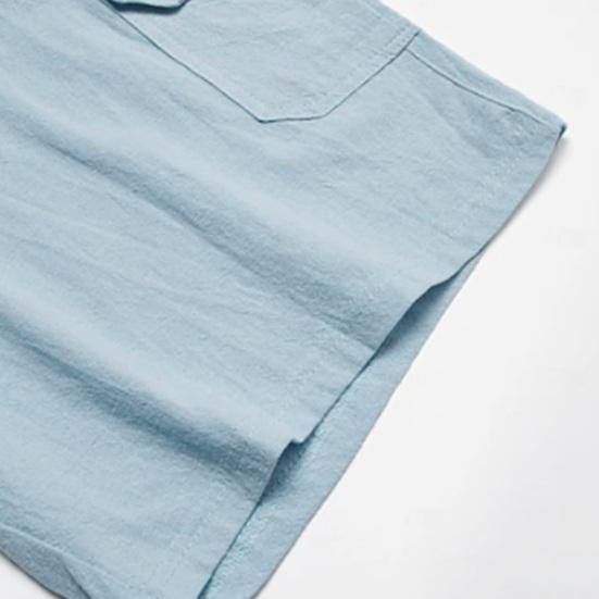 Мужские летние шорты с эластичной резинкой на талии длиной до колена, свободные, однотонные, с несколькими карманами, прямые, повседневные, пляжные шорты