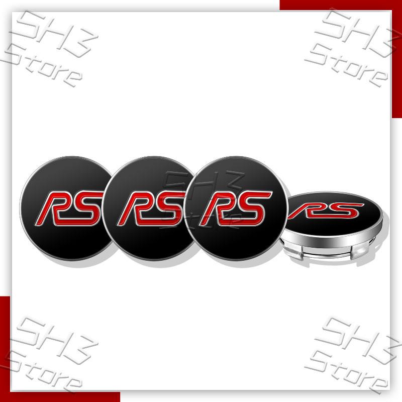 4Pcs 56mm Aluminium Car Wheel Center Hub Cap Badge Sticker RS Logo Emblem For Focus Fiesta Ecosport Edge Mondeo Accessories c4