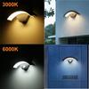 Moden Waterproof Outdoor Wall Lamp PIR Motion Sensor Wall Light 18W 24WGarden Porch Frontdoor Black Aluminum Lamp Body