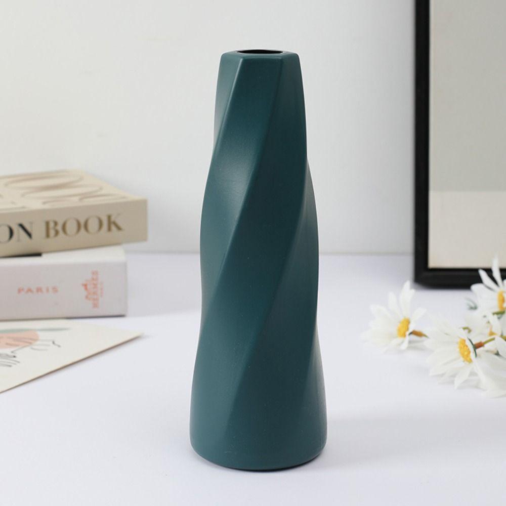 Modern Plastic Flower Vase Anti-fall Vase Container Pot Nordic Desktop Vase Ornaments Office