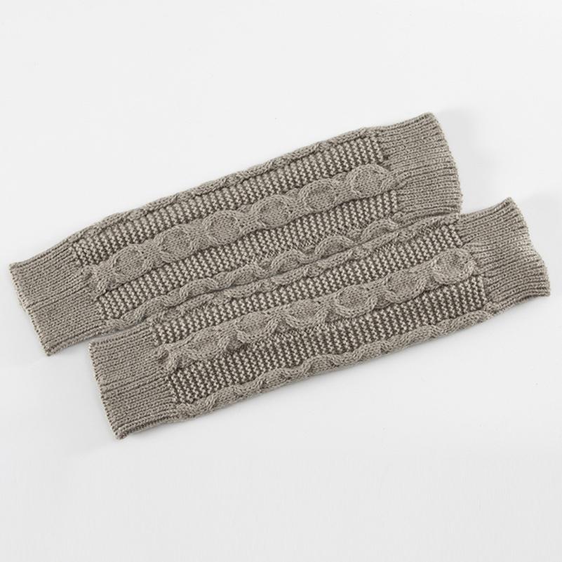 Теплые длинные перчатки без пальцев, утеплители для рук, утолщенные трикотажные эластичные женские 1 пара эластичных варежек для зимы для женщин