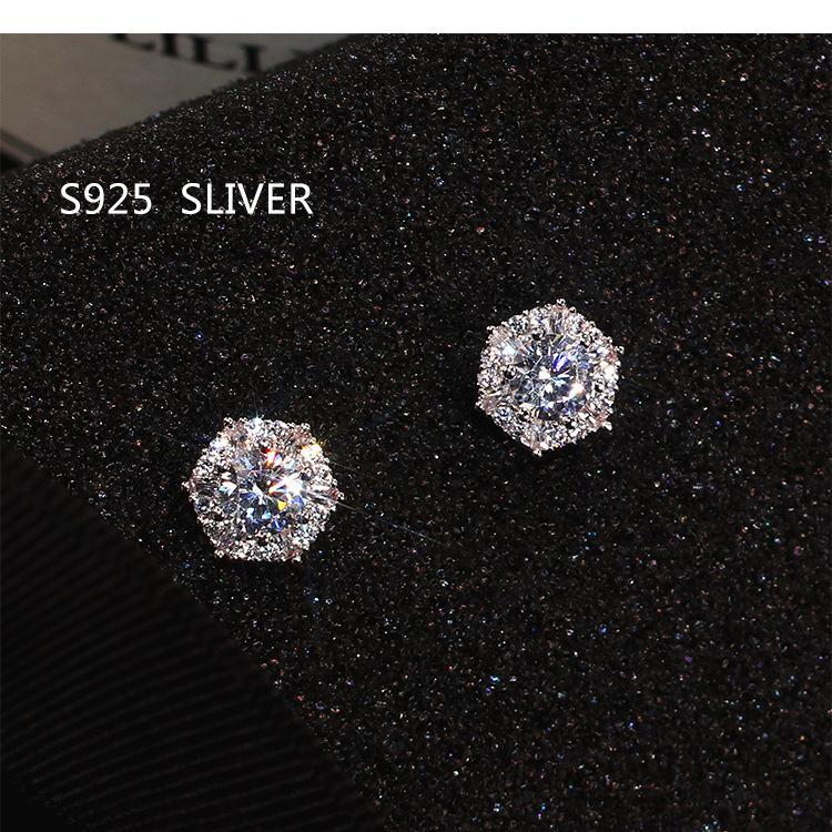 Аутентичные серьги Женский темперамент Микро-инкрустированные циркониевые серьги Гипоаллергенные модные супер-вспышки серьги