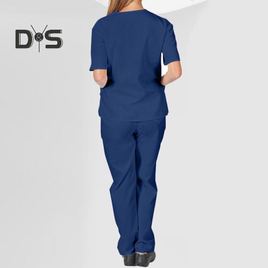 Униформа медсестры, медицинский костюм с V-образным вырезом, униформа медсестры, салон красоты, спа, учреждение по уходу за домашними животными, рабочая одежда, однотонный комплект с короткими рукавами и брюками
