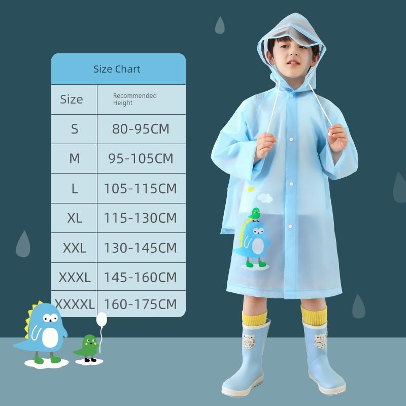 Kids Raincoat Boys Primary School Kindergarten with Schoolbag Youth Waterproof School Poncho Baby Dinosaur Raincoat